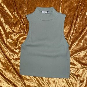 ZARA Mock Turtle Neck Cropped Tank Top